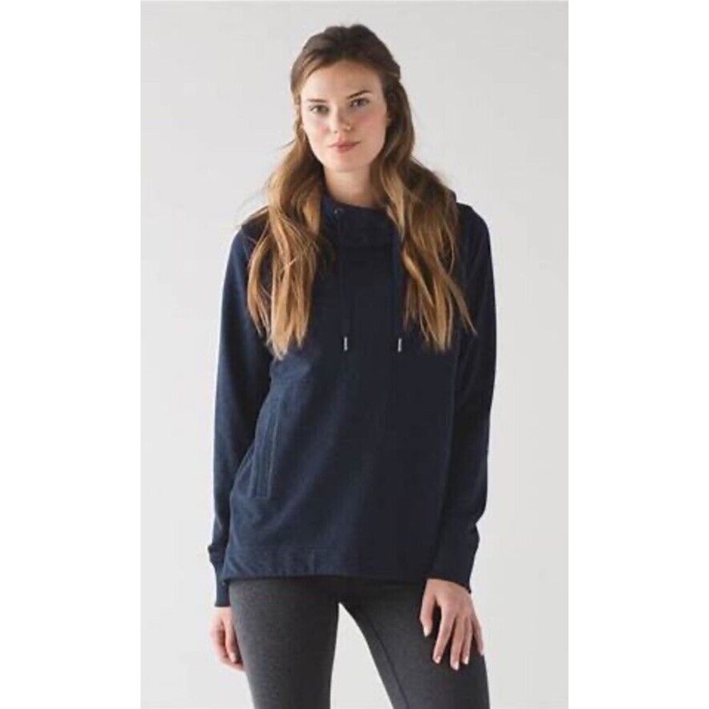 Lululemon Split Pullover Hoodie Heather Naval Blue Size 6